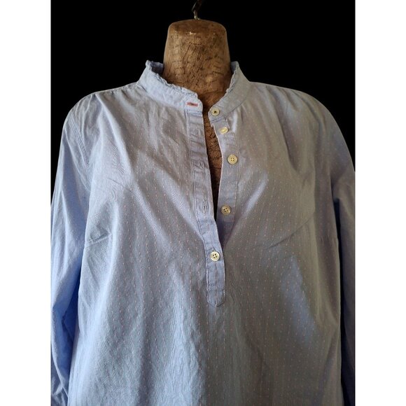 Talbots Womens Blue Button-Down Long Sleeve Blouse Size M - Picture 2 of 13